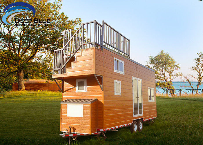 Steel Frame Prefabricated Tiny House on wheels Pre Built Tiny Homes