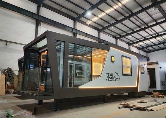 Luxury Prefab Capsule With Light Steel Space Frame Tiny Building Portable House On Wheels