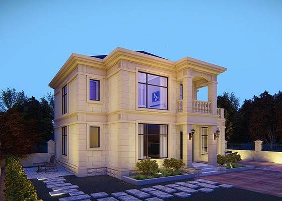 Water Proof Steel Prefab Homes Prefab Light Steel Frame House CE Luxury Villa