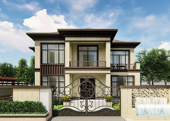 EU Prefabricated house Light Steel Framing 2-Storey Villa House For Living