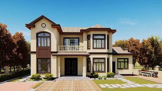 2 Storey Prefabricated Villa House With Light Steel Framing House Kits