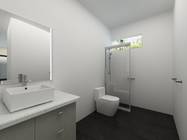 White Light Steel  Prefabricated Villa  Houses With Washbasin , Shower