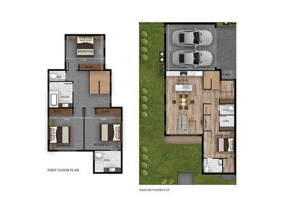 Prefab Light Gauge Steel Frame House 2nd Floor 3 Bedroom For Townhouse Project