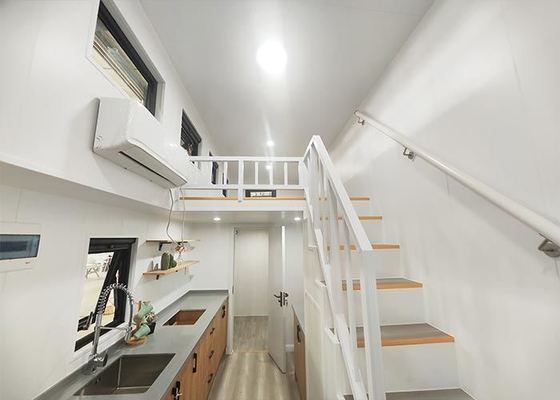 Prefabricated Tiny House On Wheels Prefab Kit Home Modern With Double Glazing Windows
