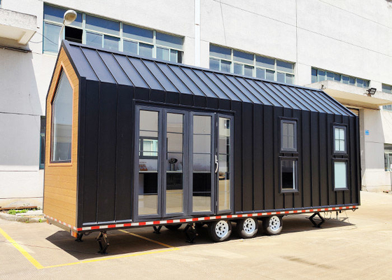 AU / NZ Standard Light Steel Structure Tiny House With Trailer On Wheels For Camping