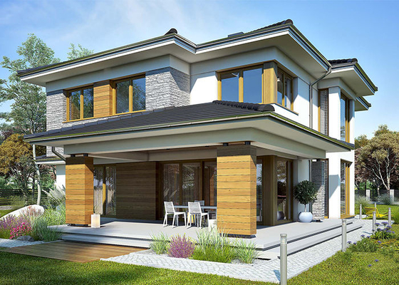 Economic Prefab Villa Prefabricated Light Steel Frame 2 Storey