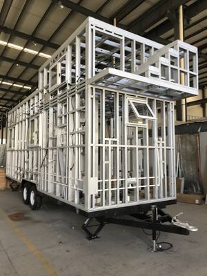 Prefab Tiny House Ready To Ship Made Steel Frame With Trailer On Wheels
