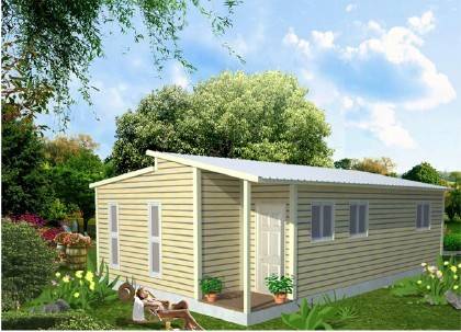 Mini 20 / 30SQM Prefabricated Bungalow Homes , Light Steel Bungalow Modular Homes