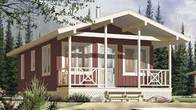 Steel Structure Modern Wooden Log Houses , High Insulation Prefabricated Bungalow Homes