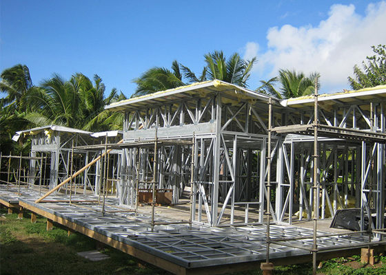 Cook Islands Prefab Bungalow Homes Light Gauge Steel Frame Material Energy Saving