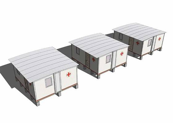 Metal Isolation House Mobile Field Hospital In Quick Assemble White Color Low Cost Prefab House