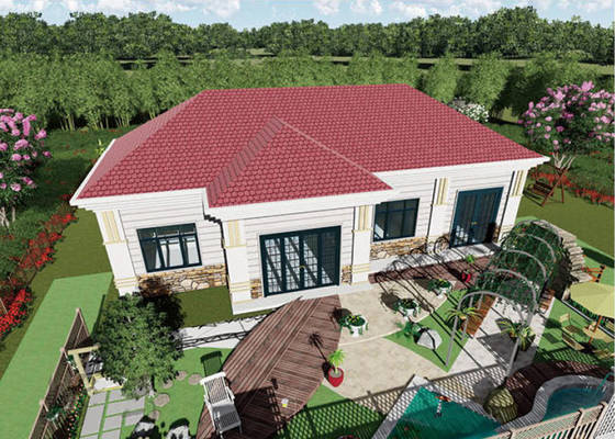 Light Steel Frame Prefabricated Villas Well Insulated Two Story Modern Design Homes