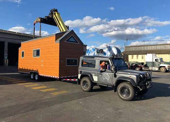 Single Family Light Steel Prefab Modular Home Tiny House on Wheels Micro Mobile Unit