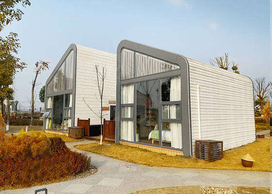 2pcs Fire Proof Garden Office Studios Custom Design ISO9001 Prefab Garden Offices