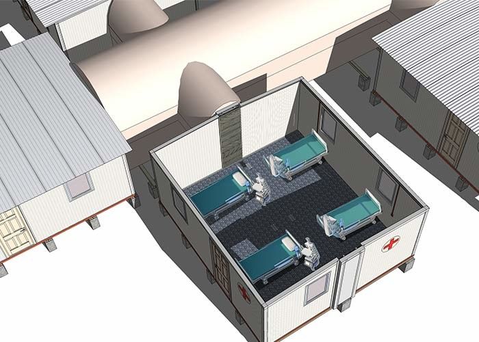 Steel Door Mobile Field Hospital Shelter Emergency Housing For Disaster