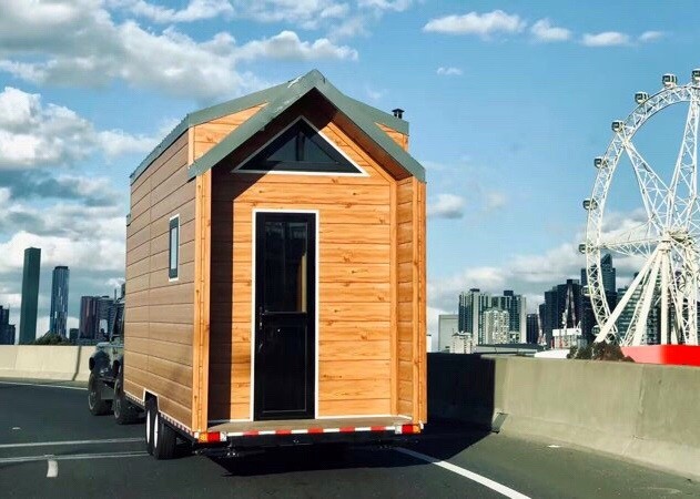 Au Us Nz Standard Prefabricated Light Steel Tiny House On Wheels With Trailer Wholesale