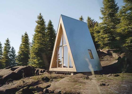 Prefab Light Steel Hotel Unit Space Frame Tiny Building Wooden Cabins For Houliday