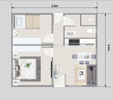 Small Family Steel Frame Prefab Bungalow Homes /Foldable House Granny Flat