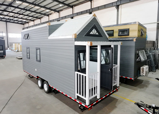 Modular Light Steel Structure Prefab Tiny House On Wheels With Trailer For Airbnb