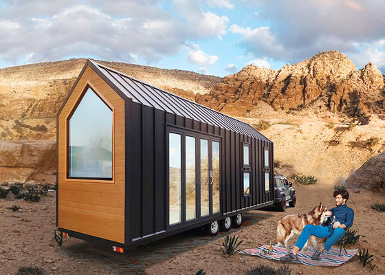 Light Steel Frame Prefab Trailer Tiny House On Wheels, Sustainable Living Modular Home