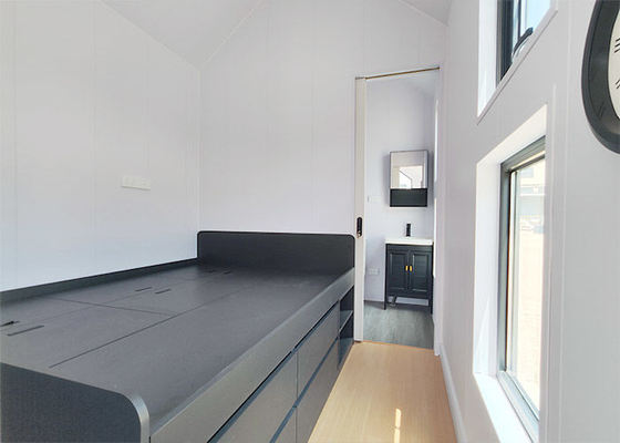 Light Steel Frame Prefab Trailer Tiny House On Wheels, Sustainable Living Modular Home
