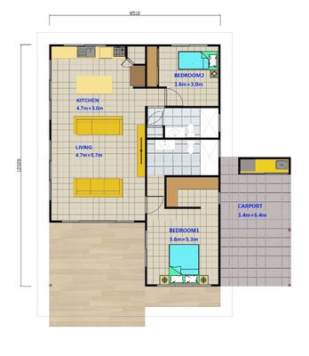 Light Steel Structure Australian Granny Flat / Foldable House With Light Weight Steel Frame