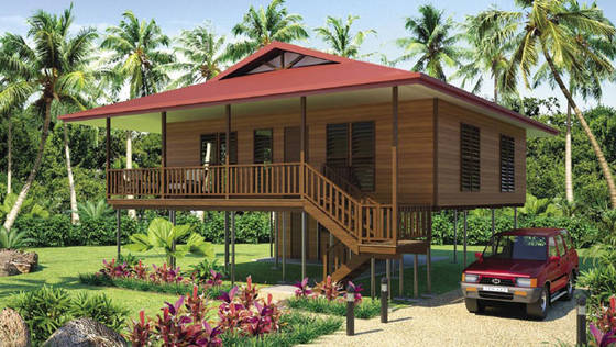 Light Prefab Steel House Good Earthquake Proof Prefab Metal Buildings，Beach Bungalows