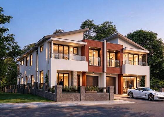 Australian Standard Duplex Prefab Villa and Modular Home with 668SQM Light Steel Frame House Design