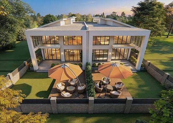Australian Standard Duplex Prefab Villa and Modular Home with 668SQM Light Steel Frame House Design
