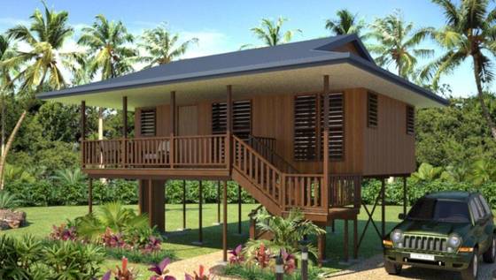 Bali Prefabricated Wooden Houses / ETC Home Beach Bungalows For Holiday Living