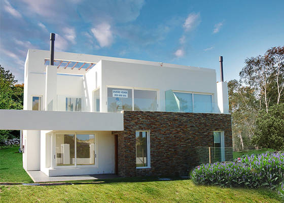 PVC Sliding Windows Prefab Villa Steel Frame House With Beautiful Decoration