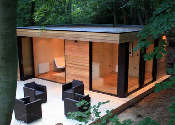 Soundproof Prefab Garden Studio Light Gauge Steel Structure Toilet Washbasin Garden Studio