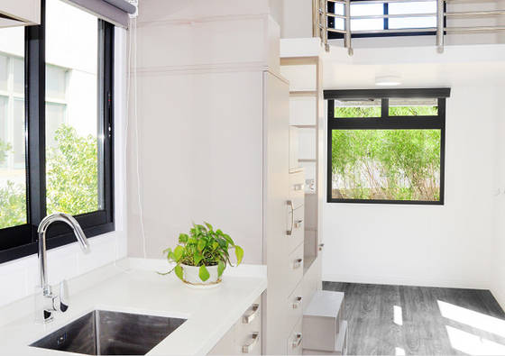 Prefabricated Tiny House With Alu.Casement Door Air Conditioning Optional