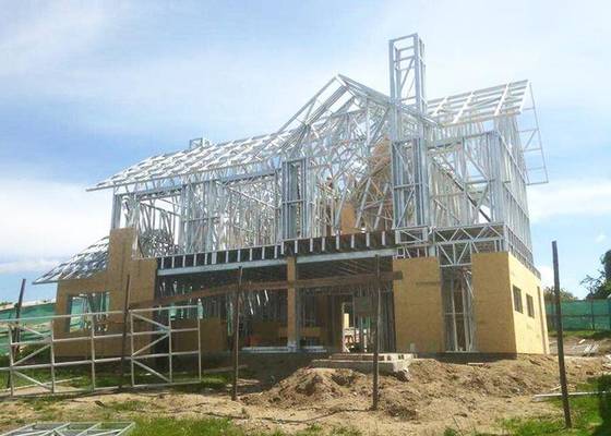 Large Windows Prefab Villa Light Steel House Earthquake Proof With Natural Lighting