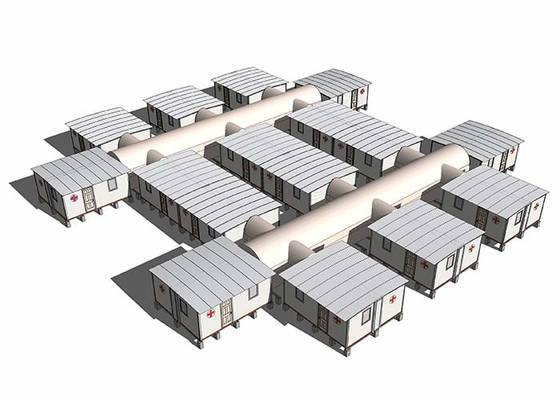 Metal Isolation House Mobile Field Hospital In Quick Assemble White Color Low Cost Prefab House