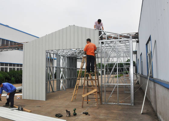Prefabricated Metal Car Sheds / Car Parking Shed With Light Weight