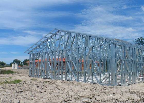 Hurricane Resist Prefabricated Bungalow , Steel Structure Bungalow House