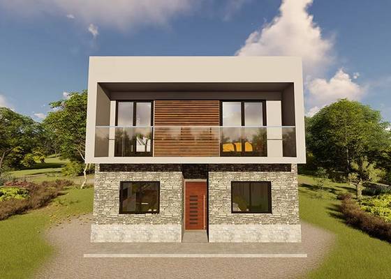 2-storey House for Family Light Steel Fame Prefabricated Home Easy to Assemble