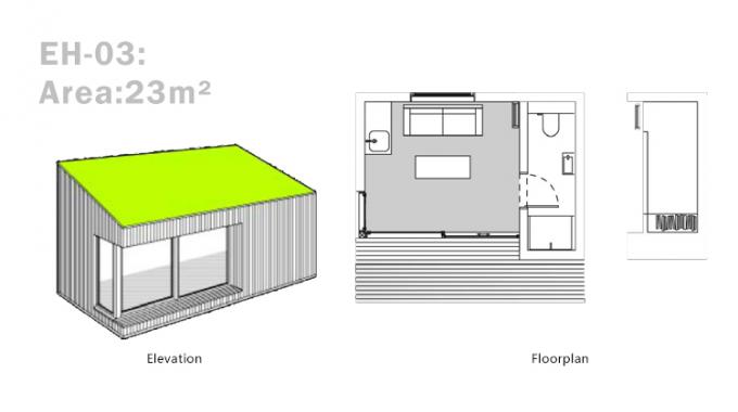 Hot Sale Garden Studio Light Steel Prefabricated House Luxury Granny Flat 1