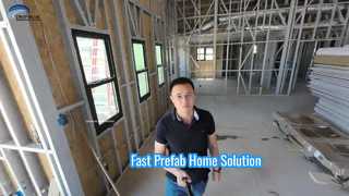 US prefab light steel frame house single family home