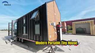 View US/AS Modular Home Prefab Tiny House Kit With Trailer For Camping/ Resort Demo