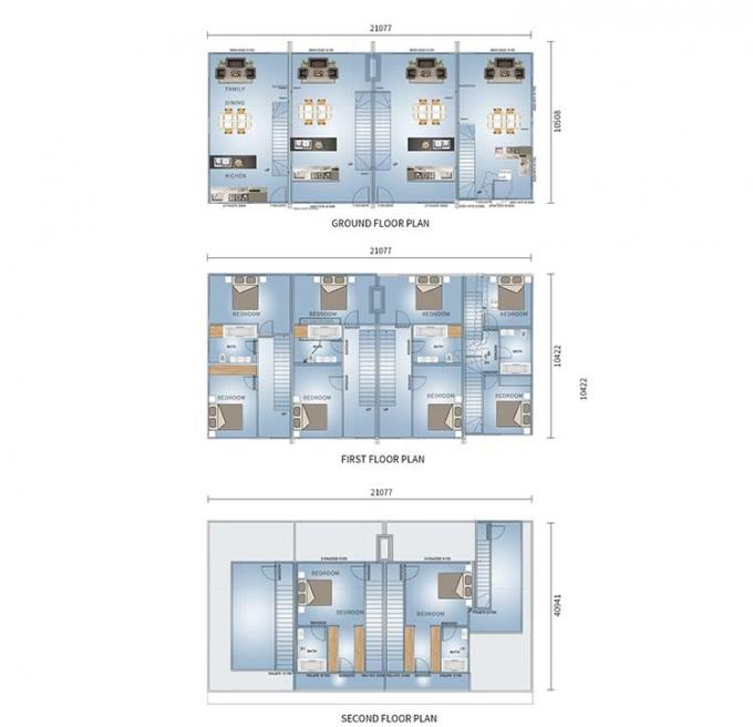 Townhouse Floor Plan Light Steel Keel System